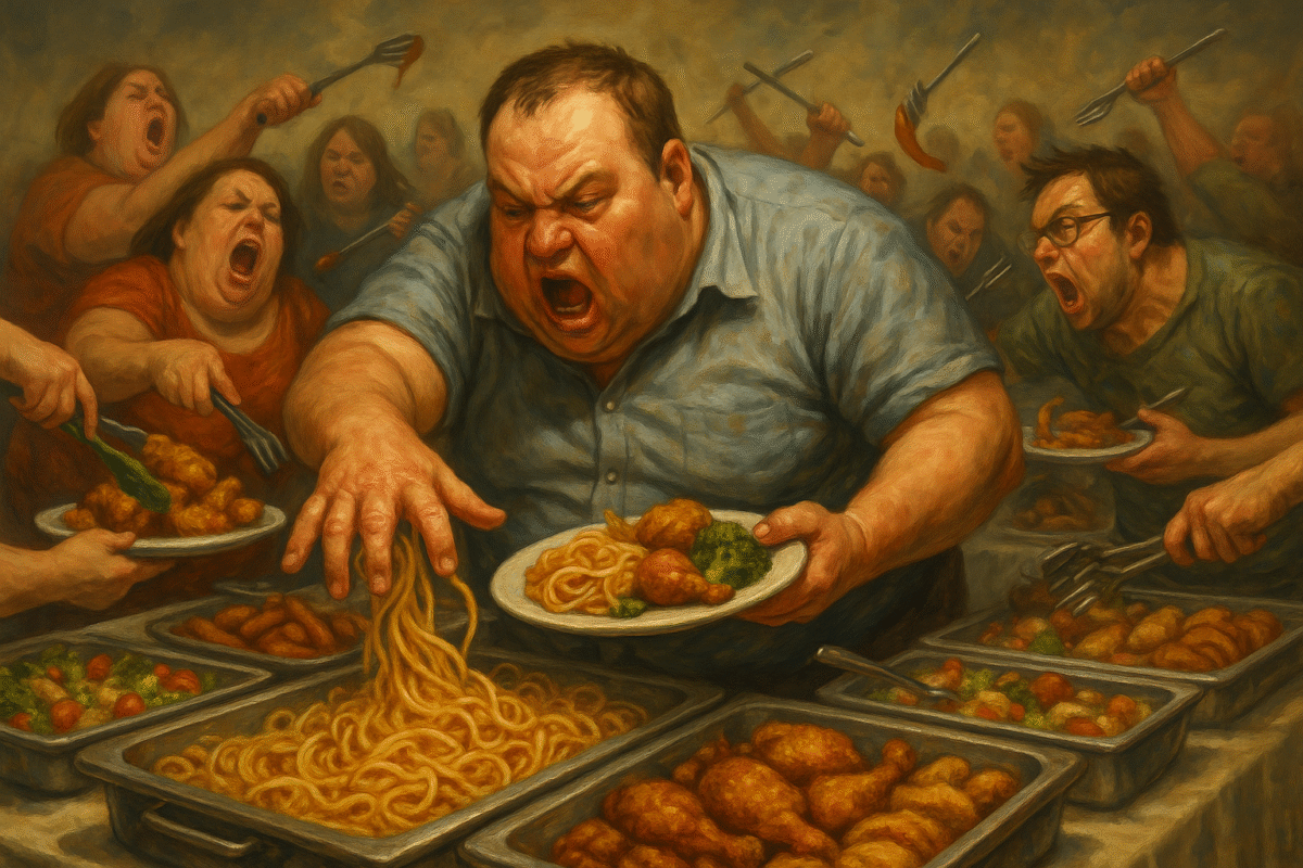 20250915_0036_Buffet Battle Scene_simple_compose_01k555wj0vfgp9tqyngt4k1tfq