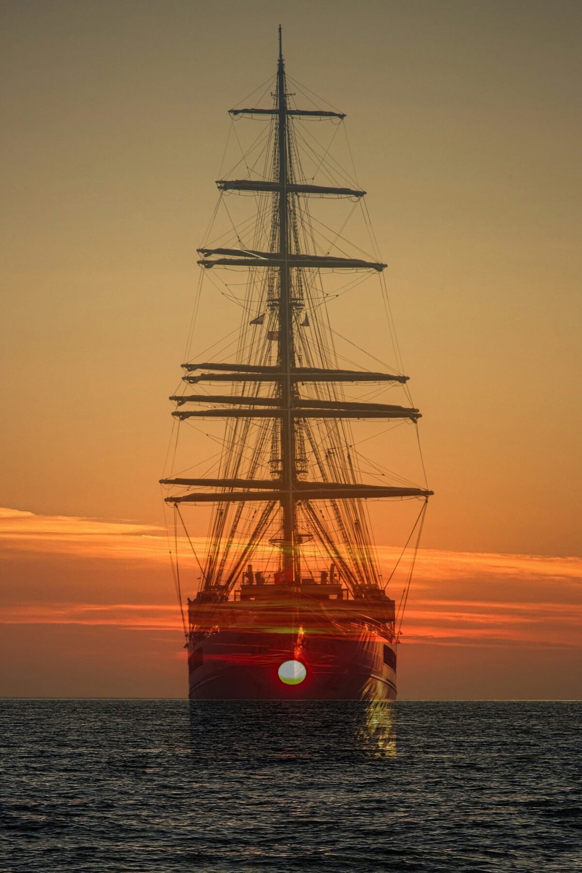 Beautiful ship sunset
